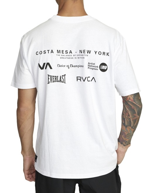 RVCA x EVERLAST Tシャツ CM NY 白 - ファイターズショップブルテリア